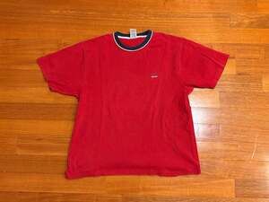 Vintage 90s Tommy Jeans Embroidered Logo Ringer T-Shirt XL Red Clean